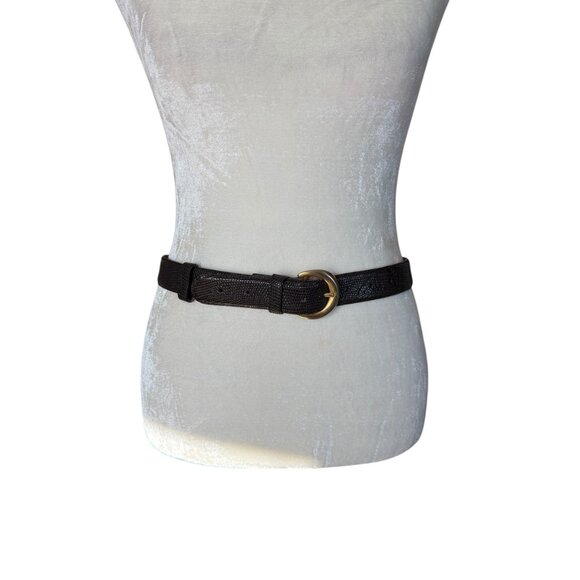 Donna Karan vintage brown genuine lizard adjustable belt women\'s size small main image 4
